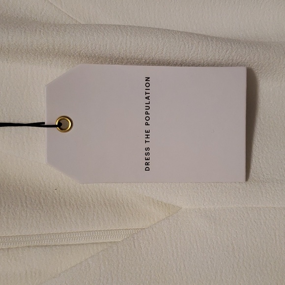 Dress the Population Catalina Crepe White Cocktail Fit and Flare Dress Xlarge - Picture 5 of 11